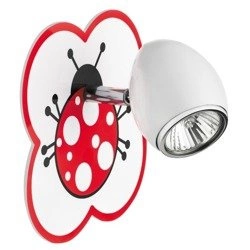 Fly Wall Lamp 1xGU10 Max.50W White Metal/Chrome Metal/Multicolor Synthetic Material with Ladybug Pattern 2109102