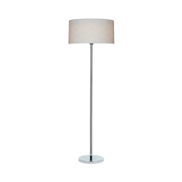 Lampa podłogowa Leila 1xE27 maks. 60W chromowany metal/przezroczysty kabel PVC/wielokolorowy papier + klosz z PCV ze wzorem krokodyla 6651028