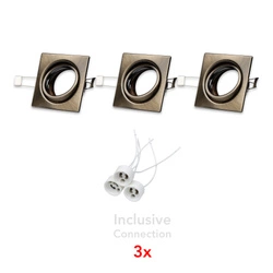 Cristaldream Set of Downlights 3xGU10 Max.50W Patina Metal 23050311