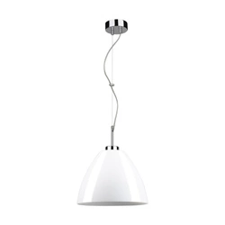 Tumulo Pendant Lamp 1xE27 Max.60W Chrome Metal/Transparent PVC Cable/White Glass 9854028