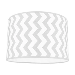 Lampshade Cylinder E27 H40 White-Blue Cotton with zigzag pattern A0268