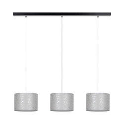 Mateo Pendant Lamp 3xE27 Max.25W Black Metal/Transparent PVC Cable/Beige Wallpaper 87811304