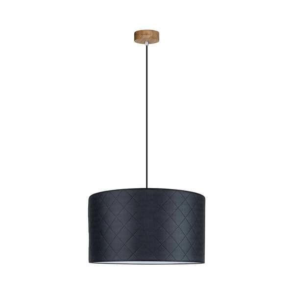 Mirabella Pendant Lamp 1xE27 Max.60W Oiled Oak/Black Fabric Cable/Black Synthetic Material Shade 1696974