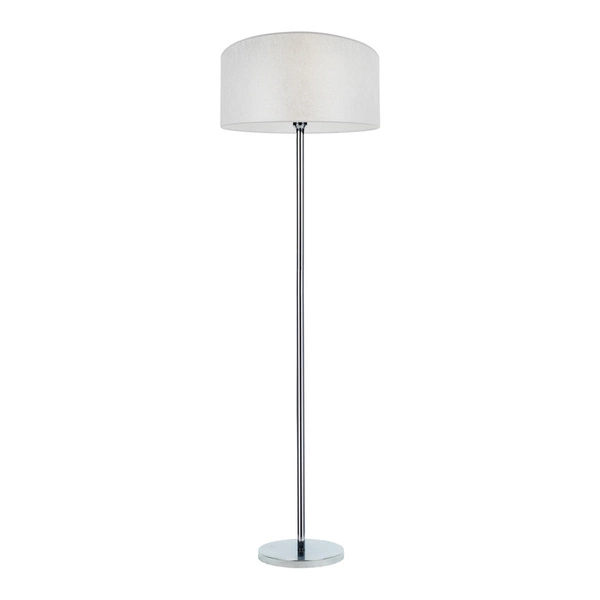 Prata Floor Lamp 1xE27 Max.60W Chrome Metal/Transparent PVC Cable/Silver Fabric Shade 957283127