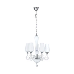 Lutecja Chandelier 5xE14 Max.40W White/Transparent/Chrome 9150502