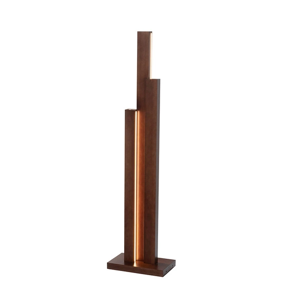 Manhattan Floor Lamp 3xLED 24V Integrated 5600lm 3000K 60W Walnut Beech Wood/Black Fabric Cable with Touch Dimmer 6481976