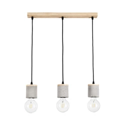 Cesar Pendant Lamp 3xE27 Max.60W Oiled Oak/Black/Grey 1899374