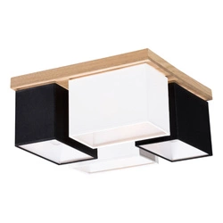 Paloma Ceiling Lamp 4xE27 Max.25W Oiled Oak/Black Fabric Shade/White Fabric Shade 2451474