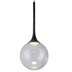 Ballare Pendant Lamp Incl. 1xLED Integrated 1200lm 2700K 15W Metal Black/Black PVC Cable/Transparent Glass 1772104