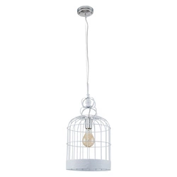 Lampa wisząca Cage 1xE27 maks. 60W chromowany metal/biały metal/przezroczysty kabel PVC 9501102