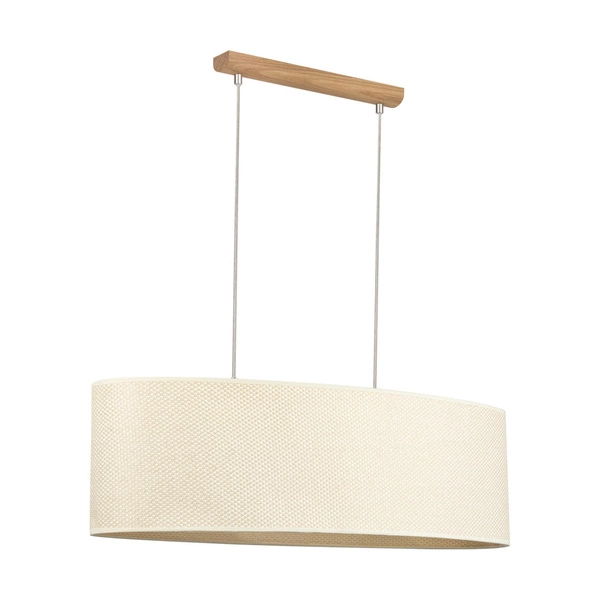 Mercedes Pendant Lamp 2xE27 Max.40W Oiled Oak/Cream-Silver 1027400211556