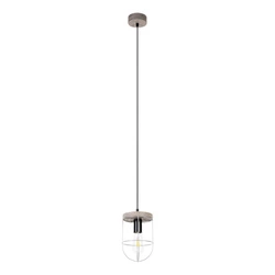 Netuno Pendant Lamp 1xE27 Max.15W LED Stained Pine Gray/Black Metal/Black PVC Cable/Silver Metal 1871759157