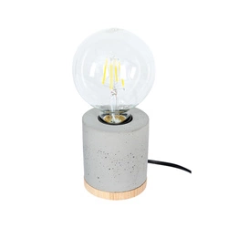 Lampa Stołowa Cesar 1xE27 Max.25W Dąb Olejowany/Czarny Kabel Tkaninowy/Szary Beton 88992174