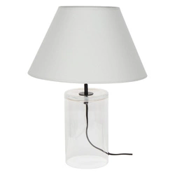 Lampa stołowa Dove 1xE27 maks. 40W przezroczyste szkło/czarny kabel z tkaniny/szary klosz z tkaniny 779149110