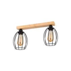 Carlo Ceiling Lamp 2xE27 Max.60W Birch Wood/Black Metal 14444260