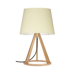 Konan Table Lamp 1xE27 Max.25W Oiled Oak/Anthracite Fabric Cable/Cream Fabric Shade 6512174