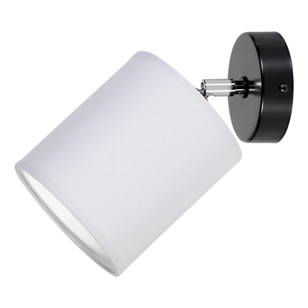 Aprillia Wall Lamp 1xE27 Max.25W Black Metal/Chrome Metal/Gray Fabric Shade 56745104