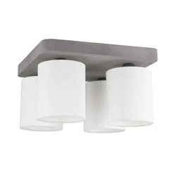 Delikatna lampa sufitowa 4xE27 maks. 25W szary beton/biały klosz z tkaniny 2321436