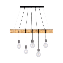 Trabo Concrete Pendant Lamp 5xE27 Max.60W Stained Pine/Black/Grey 69599504