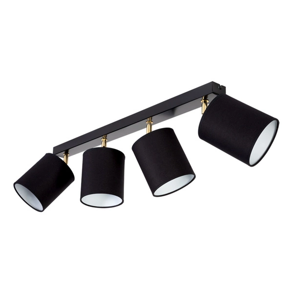 Aprillia Ceiling Lamp 4xE27 Max.25W Black Metal/Gold Metal/Black Fabric Shade 56346404