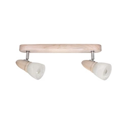 Julietta Ceiling Lamp 2xE14 Max.40W Bleached Oak/Chrome Metal/White Glass 2215232