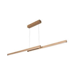 Smal Double Pendant Lamp 2xLED 28.5W Int. Oiled Oak with Touch Dimmer/Rollizug 1027404000000