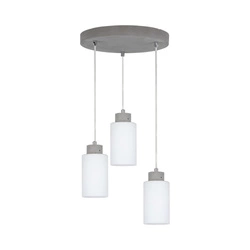 Karla Pendant Lamp 3xE27 Max.60W Gray/Transparent/Matte White 9160336R