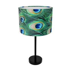 Vert Table Lamp 1xE27 Max.40W Black Metal/Black PVC Cable/Multicolor Velvet Shade 724080104