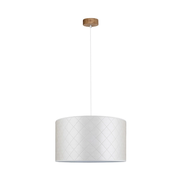 Mirabella Pendant Lamp 1xE27 Max.60W Oiled Oak/White Fabric Cable/Pearl Synthetic Material Shade 1691874