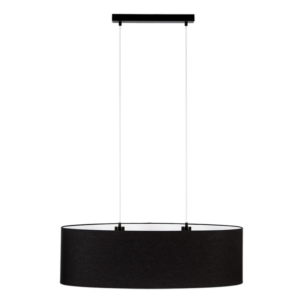 Dove Pendant Lamp 2xE27 Max.40W Black Metal/Transparent PVC Cable/Black Fabric Shade 17400204