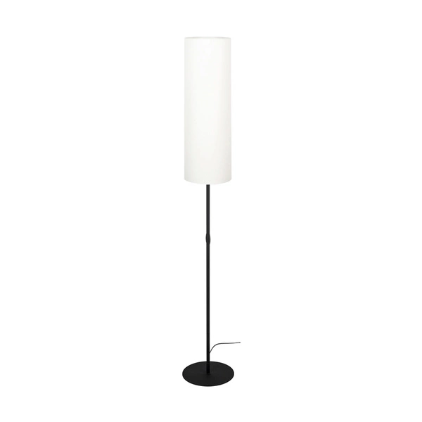 Lampa podłogowa Tina 1xE27 maks. 60W Czarny metal/czarny kabel PVC/biały klosz z tkaniny 6010404410476