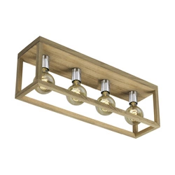 Kago Ceiling Lamp 4xE27 Max.60W Oiled Oak/Chrome Metal 9158474L