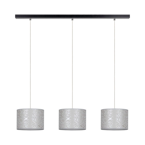 Mateo Pendant Lamp 3xE27 Max.25W Black Metal/Transparent PVC Cable/Beige Wallpaper 87811304