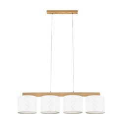 Punto Pendant Lamp 4xE27 Max.25W Oiled Oak/Transparent PVC Cable/Multicolor Wallpaper 524910404