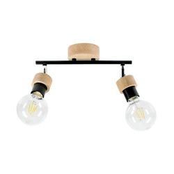 Marjolaine Wood Ceiling Lamp 2xE27 Max.25W Oiled Oak/Black 2834274