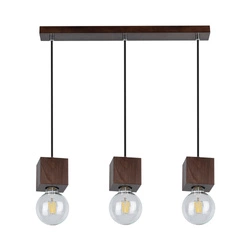 Trongo Square Pendant Lamp 3xE27 Max.60W Walnut/Black/Braided 7169376L