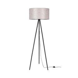 Mateo Floor Lamp 1xE27 Max.40W Black Metal/Black PVC Cable/Beige Wallpaper 87813104