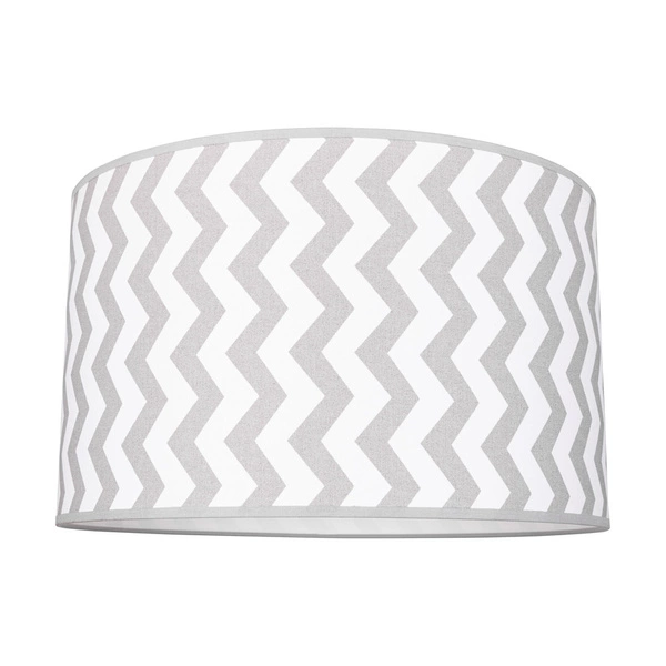 Lampshade Cylinder E27 H30 Gray-White Cotton with zigzak pattern A0504