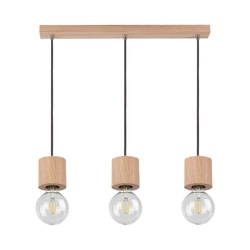 Trongo Round Pendant Lamp 3xE27 Max.60W Oiled Oak/Anthracite/Braided 7061374L