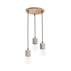 Cesar Pendant Lamp 3xE27 Max.60W Oiled Oak/Black/Grey 1899374R