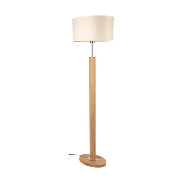 Mercedes Floor Lamp 1xE27 Max. 60W Oiled Oak/Matte Nickel/Cream-Silver 6017400211526