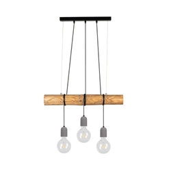 Trabo Concrete Pendant Lamp 3xE27 Max.60W Stained Pine/Black/Grey 68599304