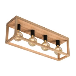 Kago Ceiling Lamp 4xE27 Max.60W Oiled Oak/Black Metal 9154474L