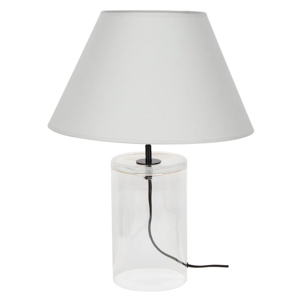 Dove Table Lamp 1xE27 Max.40W Transparent Glass/Black Fabric Cable/Gray Fabric Shade 779149110