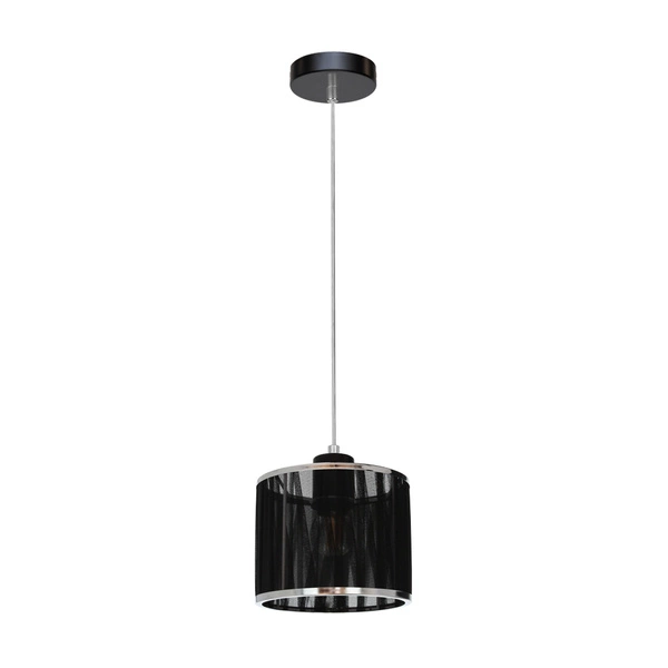 Anina Pendant Lamp 1xE14 Max.25W Black Metal/Transparent PVC Cable/Black-Chrome Shade 17930104