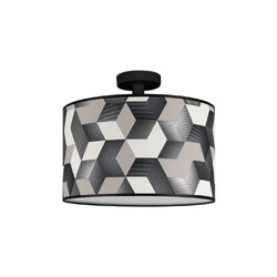 Espacio Ceiling Lamp 1xE27 Max.60W Black Metal/Multicolor Wallpaper 56048104