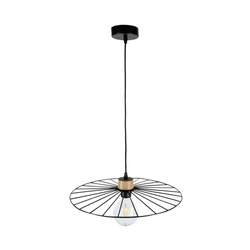 Antonella Pendant Lamp 1xE27 Max.60W Oiled Oak/Black Metal/Black Fabric Cable 189219104