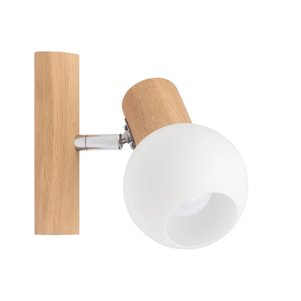 Karin Wall Lamp 1xE14 Max.40W Oiled Oak/White Glass 2231174