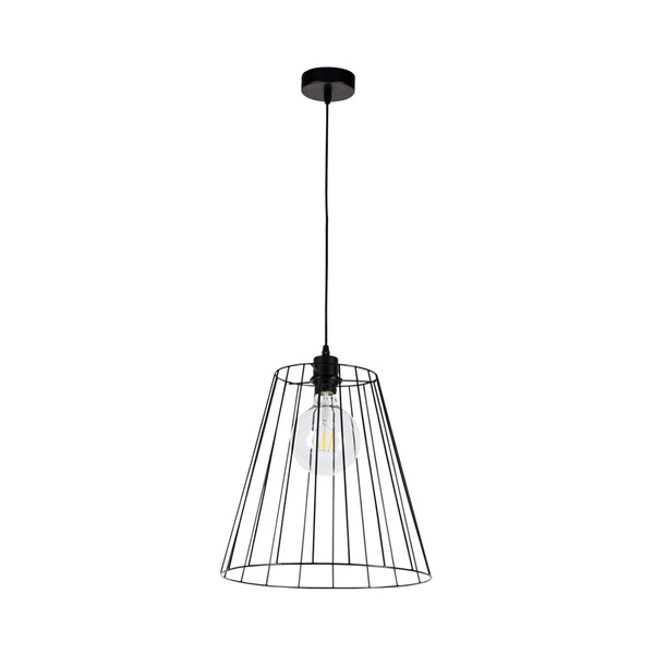 Swan Pendant Lamp 1xE27 Max.60W Black Metal/Black PVC Cable 19349104