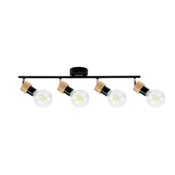 Marjolaine Ceiling Lamp 4xE27 Max.25W Oiled Oak/Black Metal 2831404